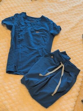 Figs XXS P Royal Blue Scrub Set